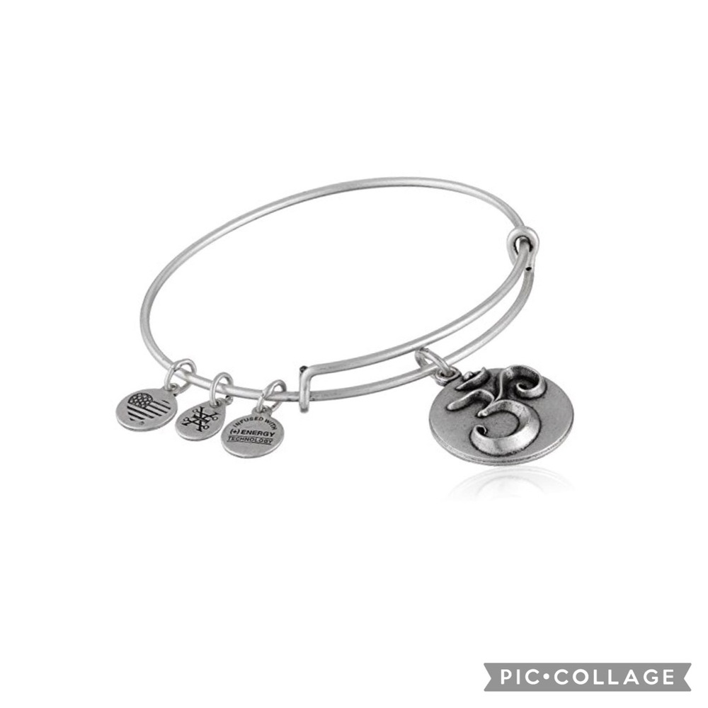 Alex and Ani Om III Expandable Bracelet in Silvertone